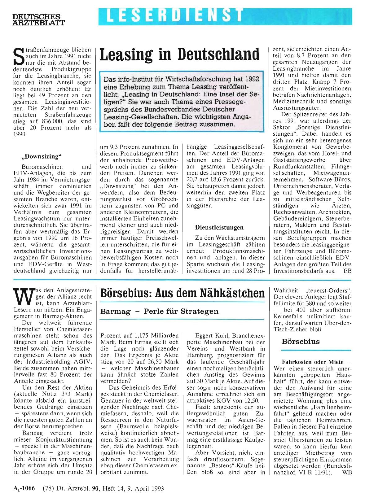 Vorschauseite 1: Börsebius: Aus dem Nähkästchen