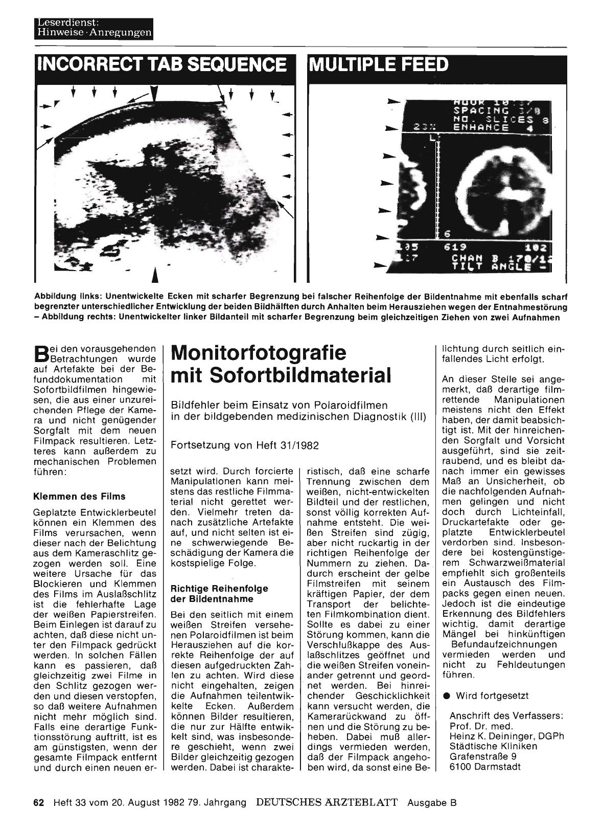 Vorschauseite 1: Monitorfotografie mit Sofortbildmaterial