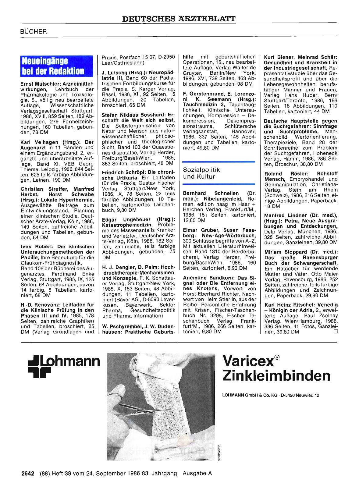 Vorschauseite 1: Neueingänge bei der Redaktion