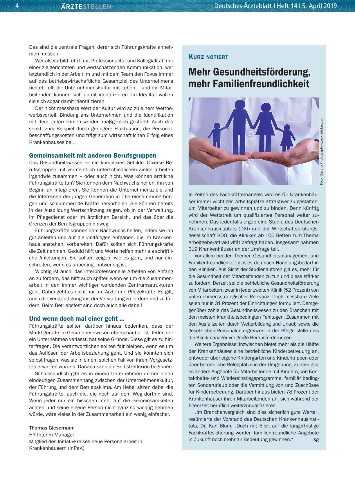 Vorschauseite 1: Mehr Gesundheitsförderung, mehr Familienfreundlichkeit