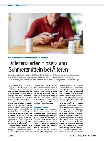 Vorschauseite 1: Von nichtsteroidalen Antirheumatika bis Tramadol: Differenzierter Einsatz von Schmerzmitteln bei Älteren