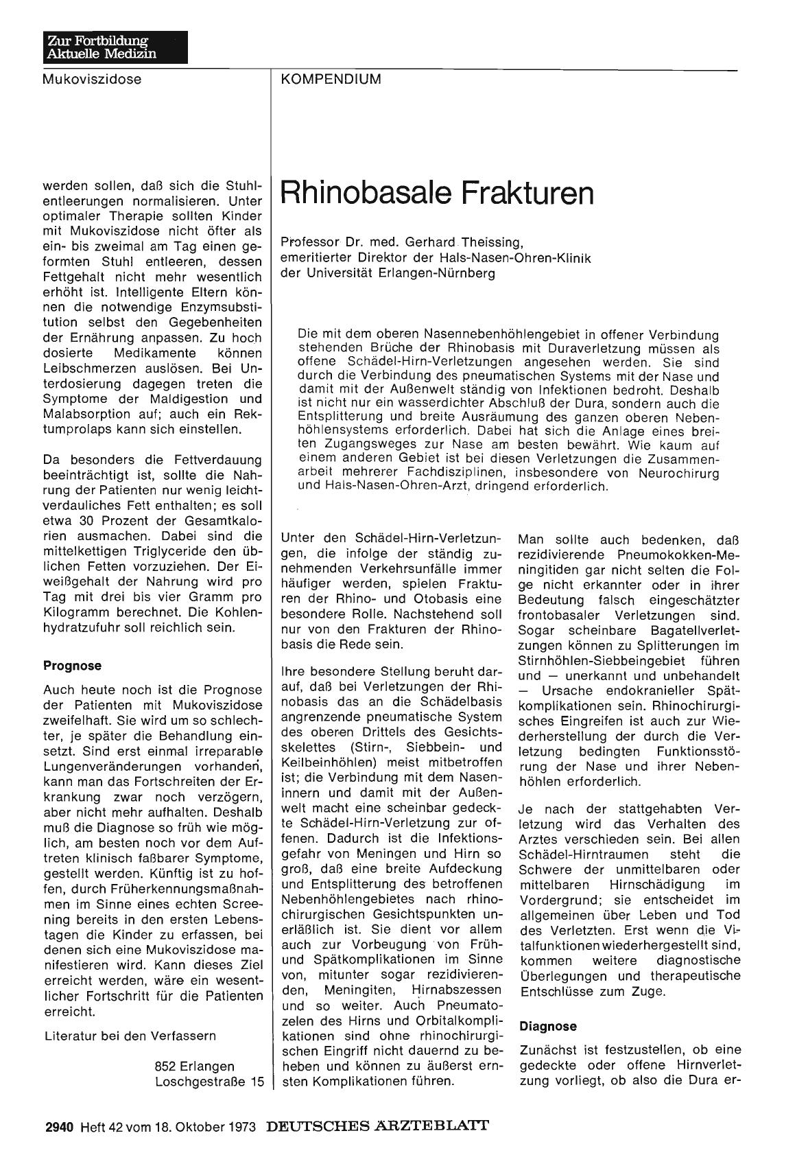 Vorschauseite 1: Rhinobasale Frakturen
