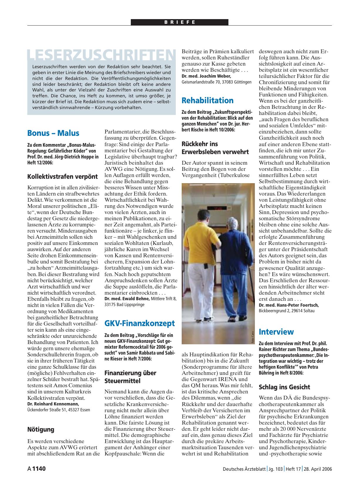 Vorschauseite 1: Rehabilitation: Rückkehr ins Erwerbsleben verwehrt