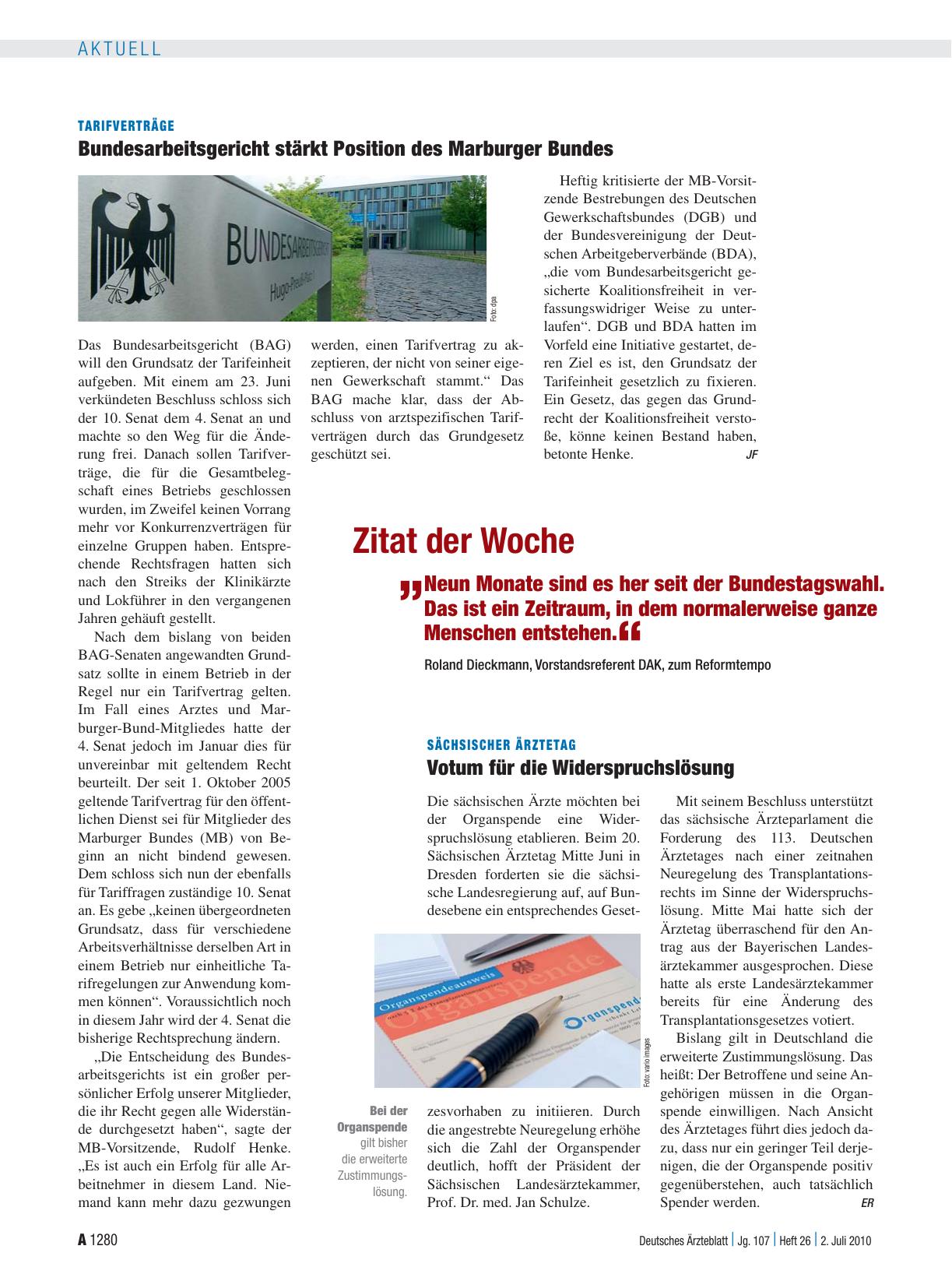 Vorschauseite 1: Sächsischer Ärztetag: Votum für die Widerspruchslösung