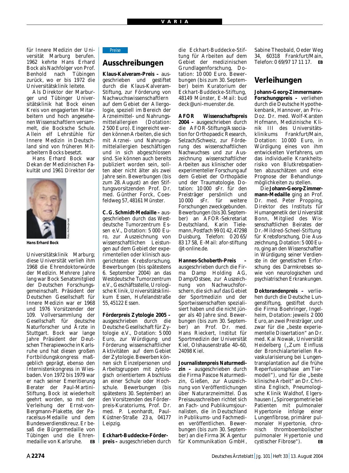 Vorschauseite 1: Ausschreibungen