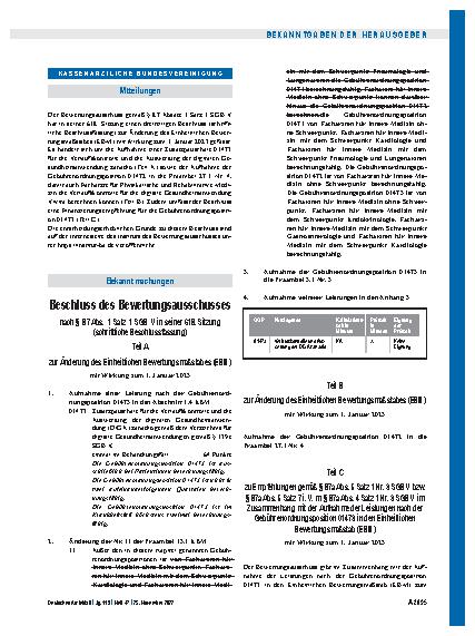 Vorschauseite 1: Beschluss des Bewertungsausschusses nach § 87 Abs. 1 Satz 1 SGB V in seiner 618. Sitzung (schriftliche Beschlussfassung)