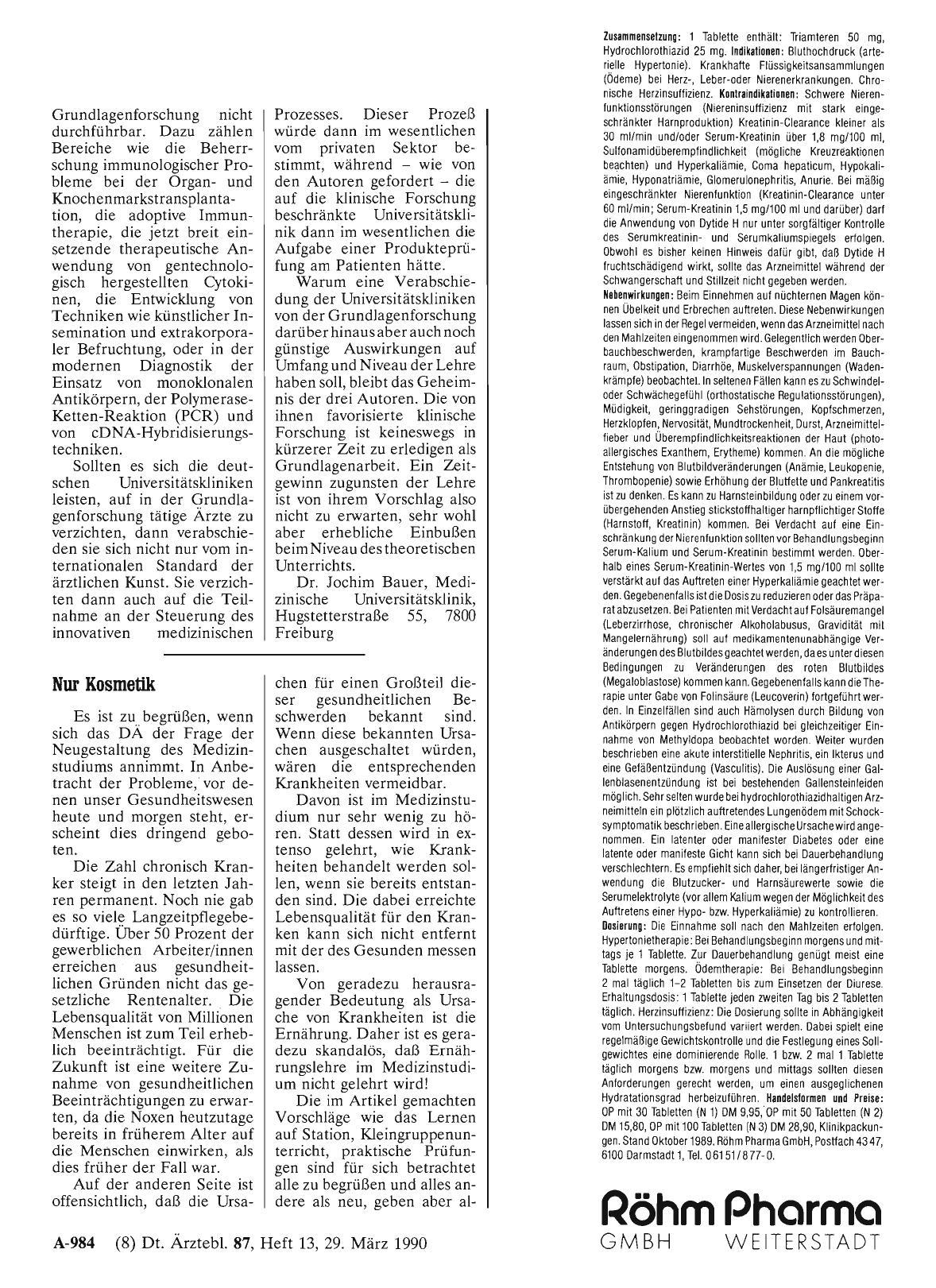 Vorschauseite 1: MEDIZINSTUDIUM: Nur Kosmetik