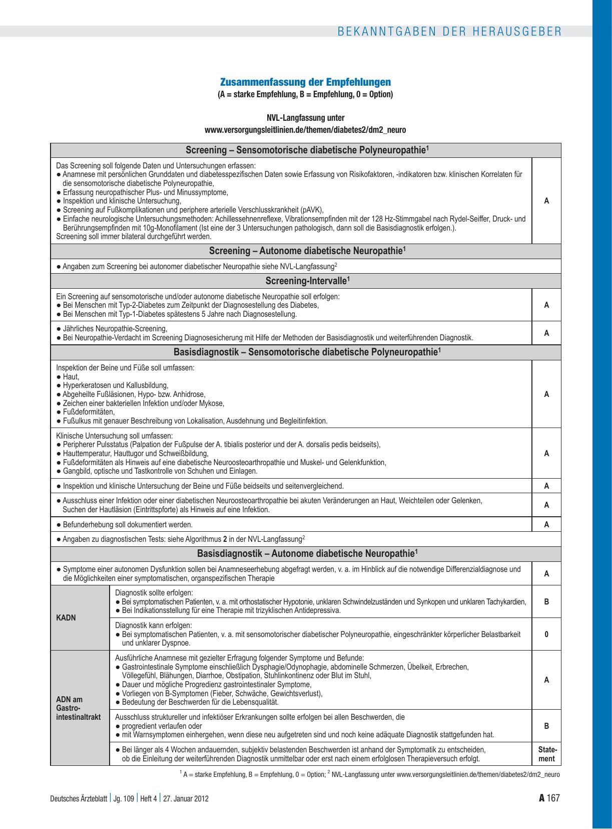 Vorschauseite 2: Nationale VersorgungsLeitlinie Neuropathie bei Diabetes im Erwachsenenalter veröffentlicht