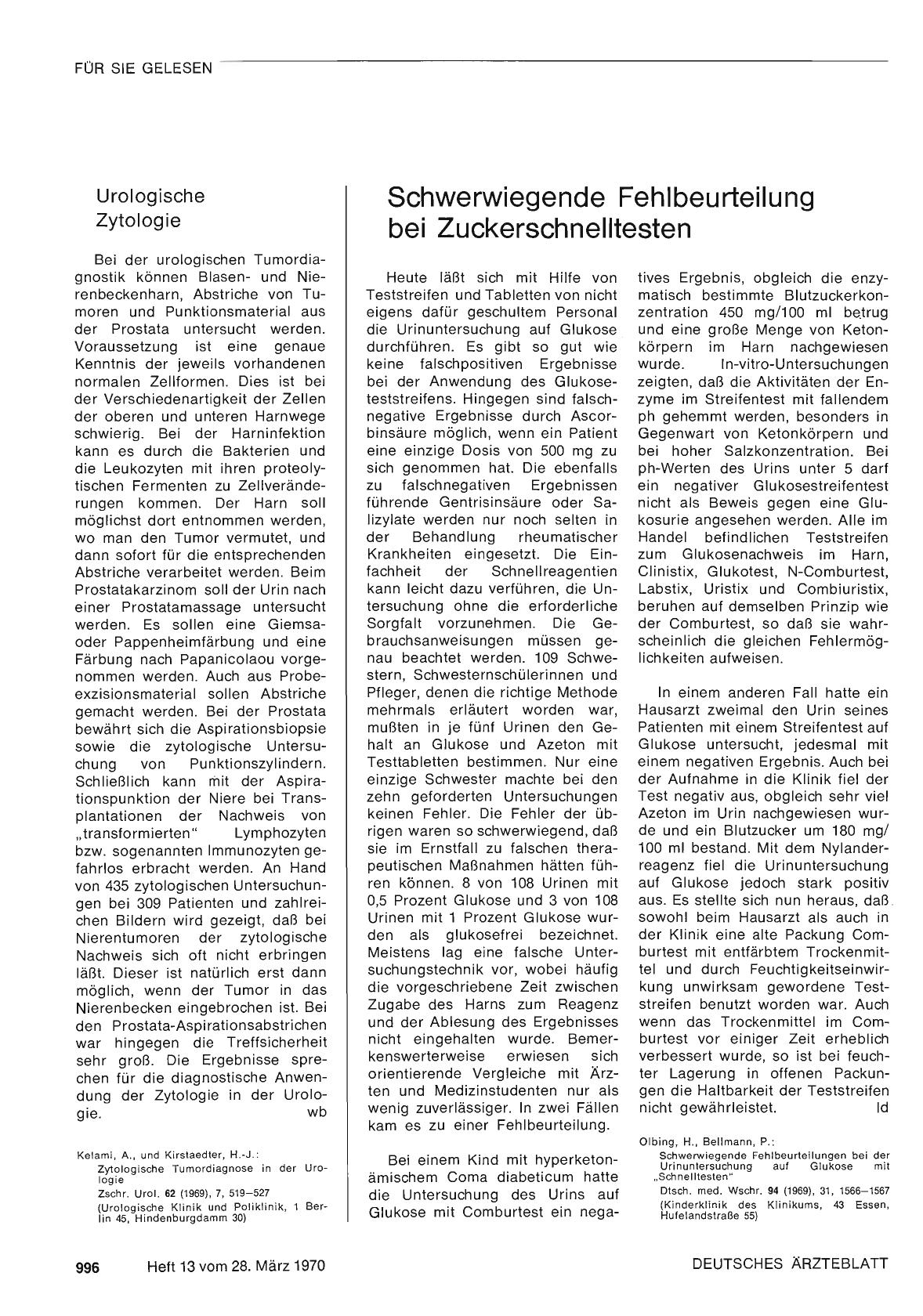 Vorschauseite 1: Schwerwiegende Fehlbeurteilung bei Zuckerschnelltesten