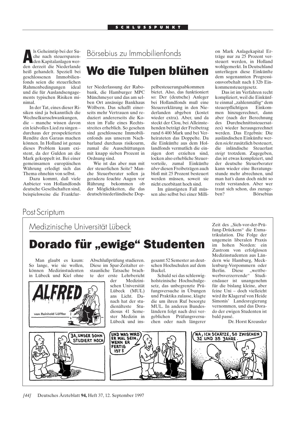 Vorschauseite 1: Medizinische Universität Lübeck: Dorado für „ewige“ Studenten