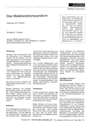 Vorschauseite 1: Das Malabsorptionssyndrom