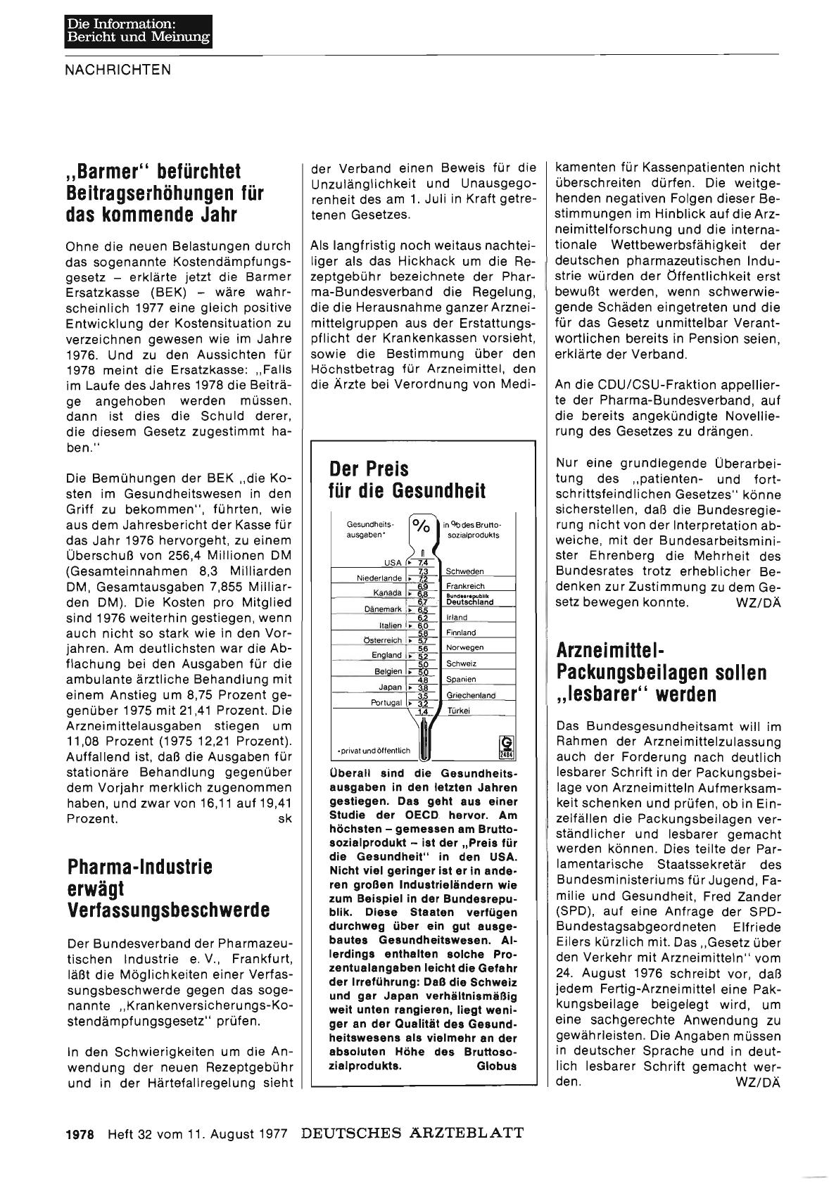 Vorschauseite 1: Der Preis für die Gesundheit