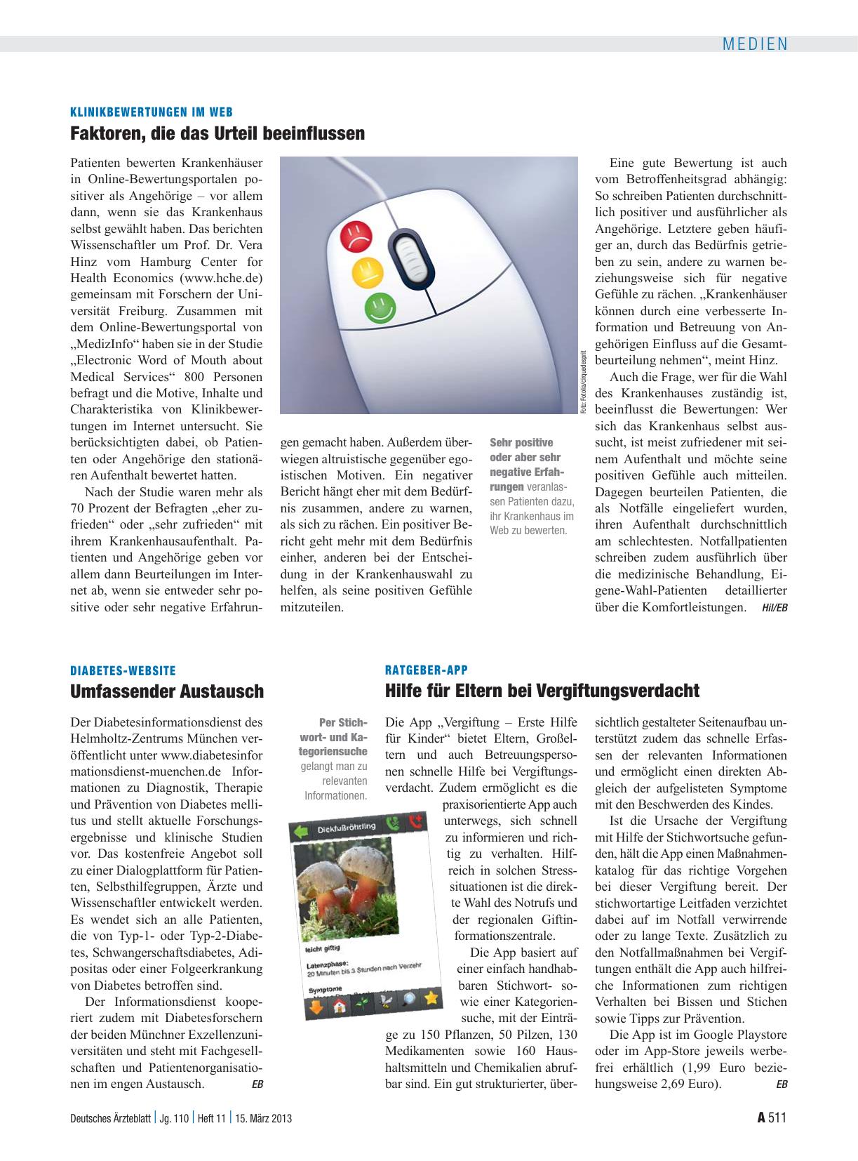 Vorschauseite 1: Klinikbewertungen im Web: Faktoren, die das Urteil beeinflussen