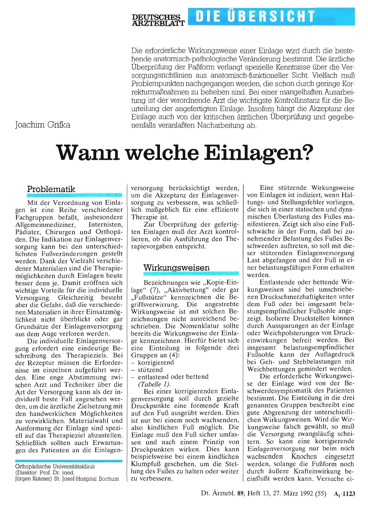Vorschauseite 1: Wann welche Einlagen?