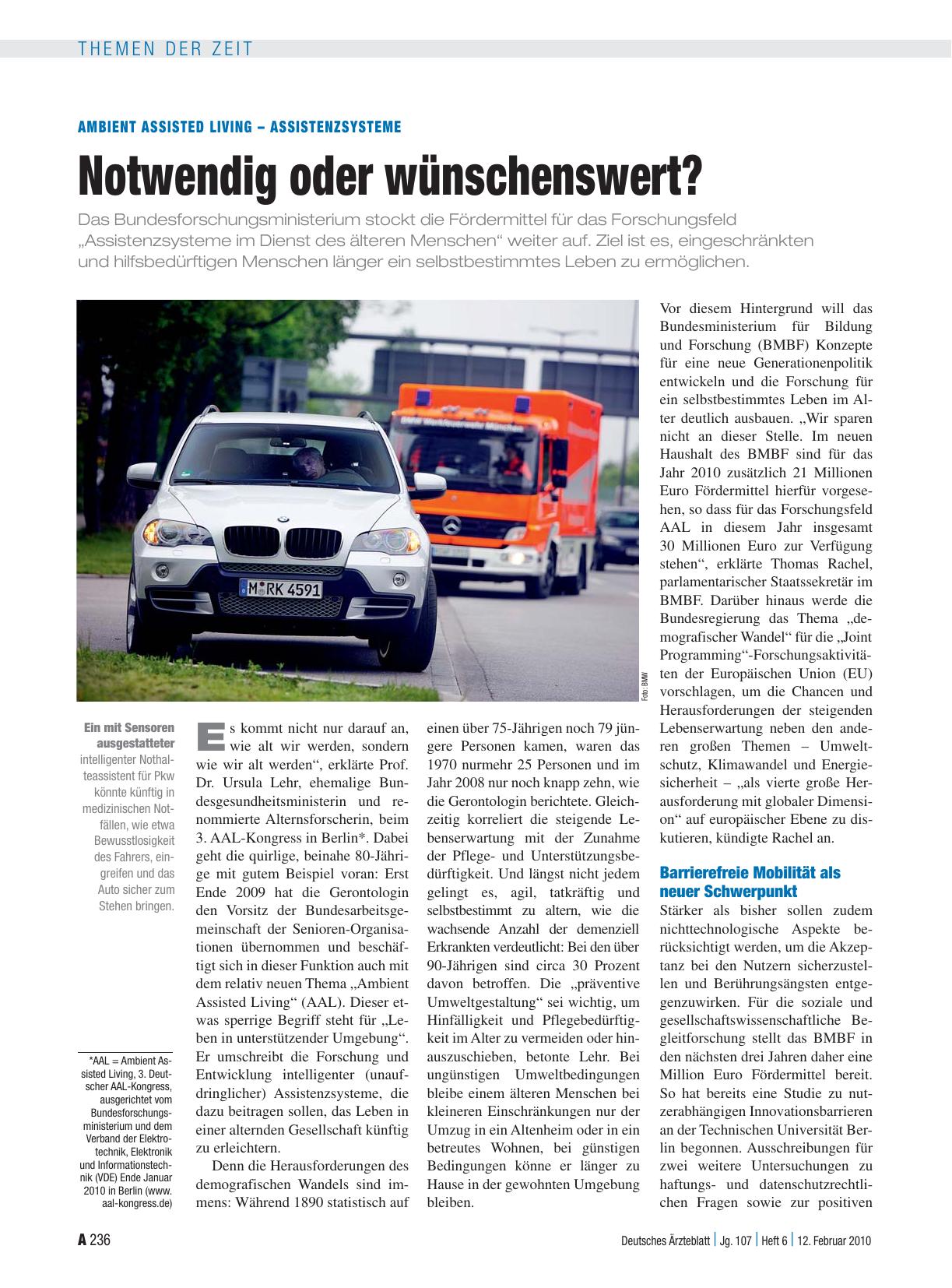 Vorschauseite 1: Ambient Assisted Living – Assistenzsysteme: Notwendig oder wünschenswert?