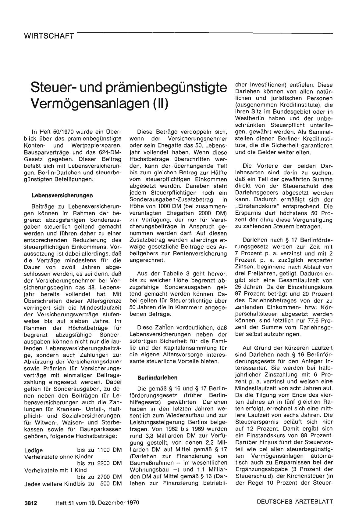 Vorschauseite 1: Steuerund prämienbegünstigte Vermögensanlagen (II)