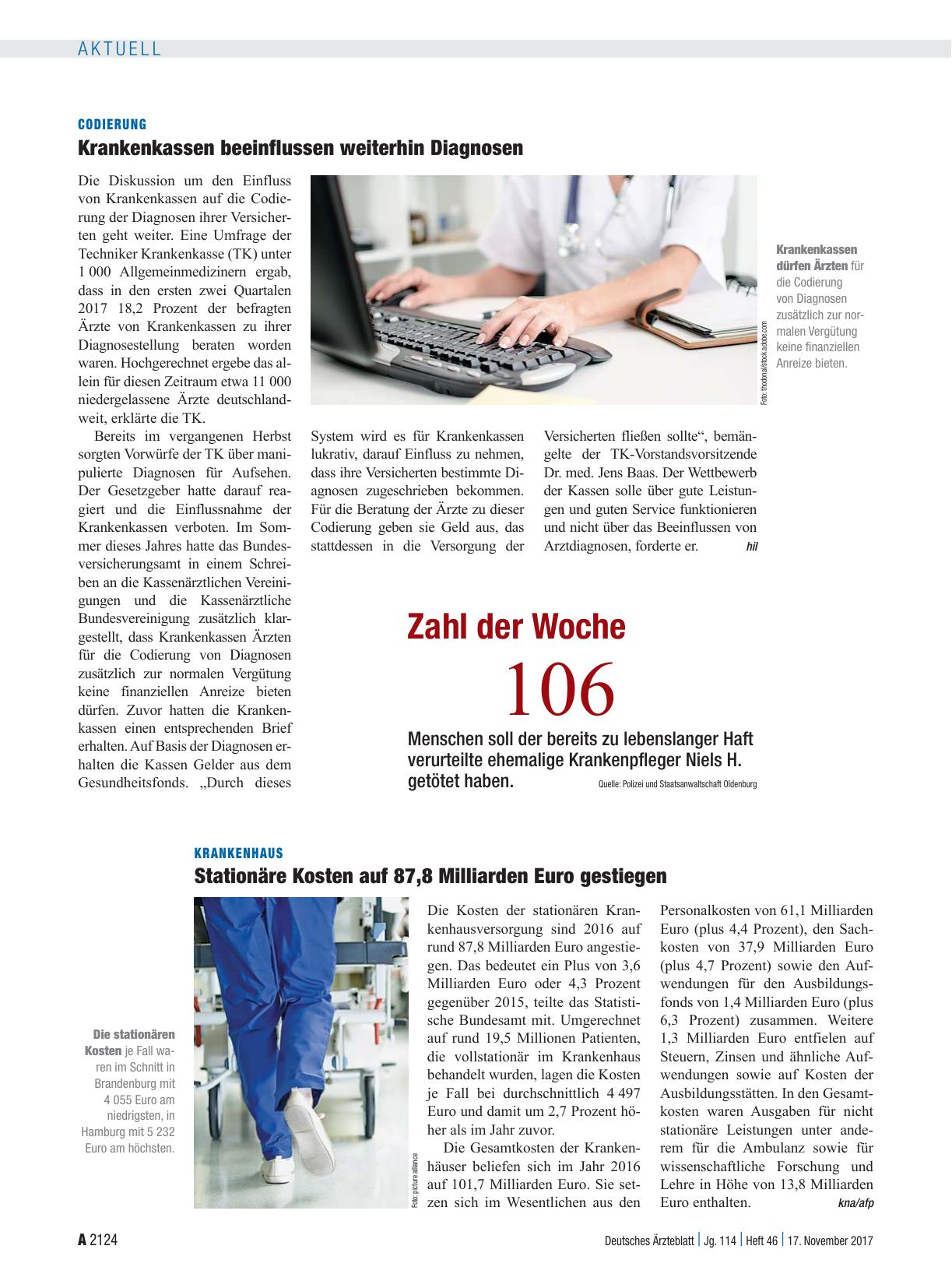 Vorschauseite 1: Codierung: Krankenkassen beeinflussen weiterhin Diagnosen
