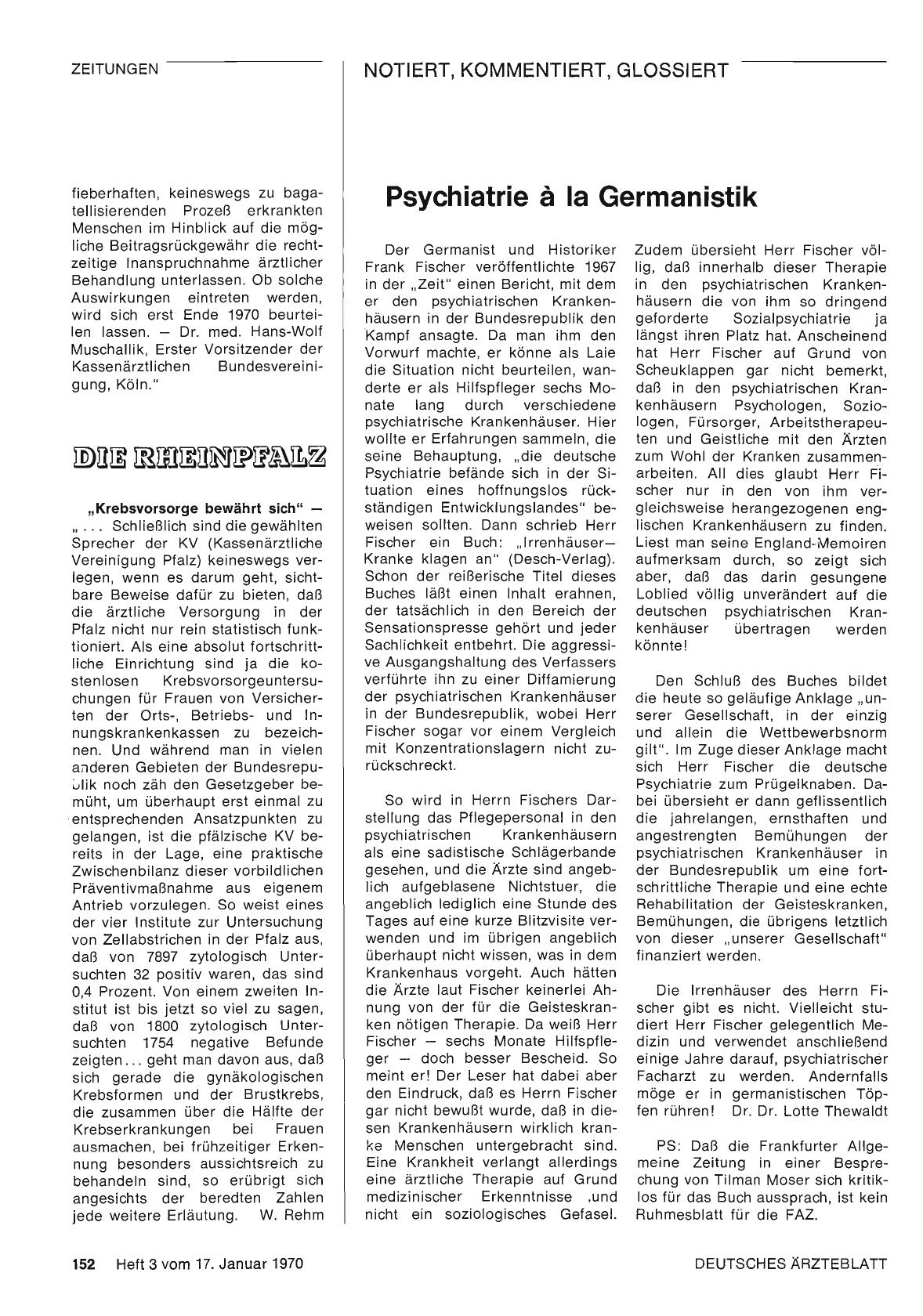 Vorschauseite 1: Psychiatrie á la Germanistik
