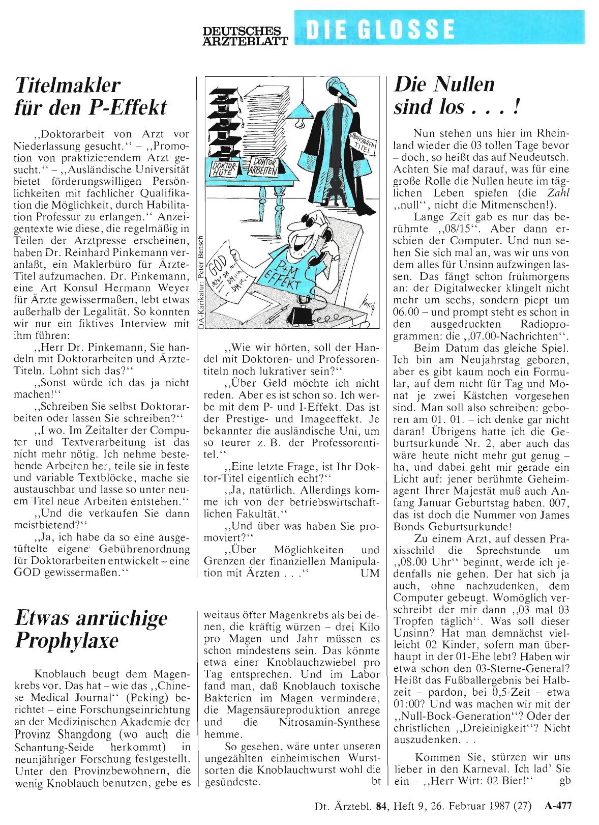 Vorschauseite 1: Etwas anrüchige Prophylaxe