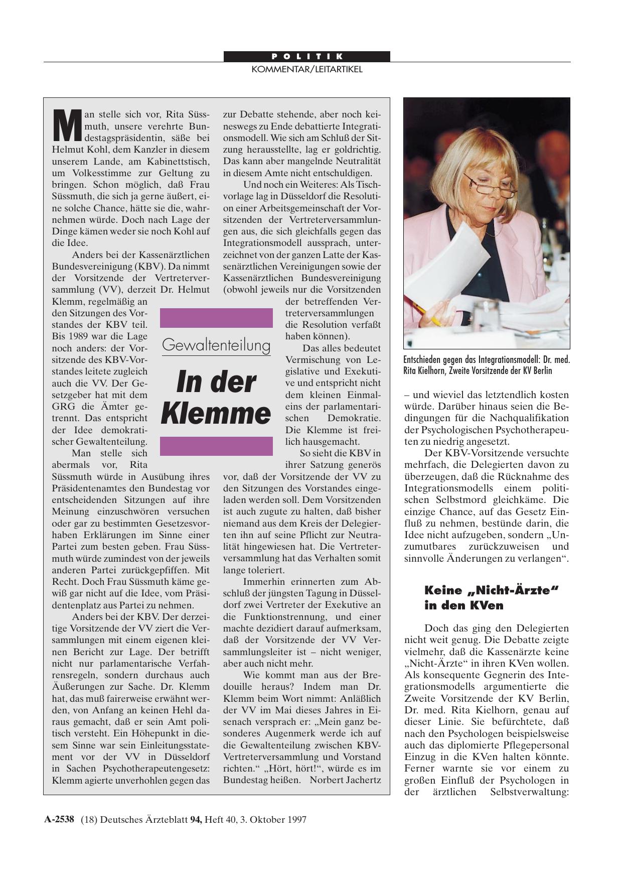 Vorschauseite 1: Gewaltenteilung: In der Klemme