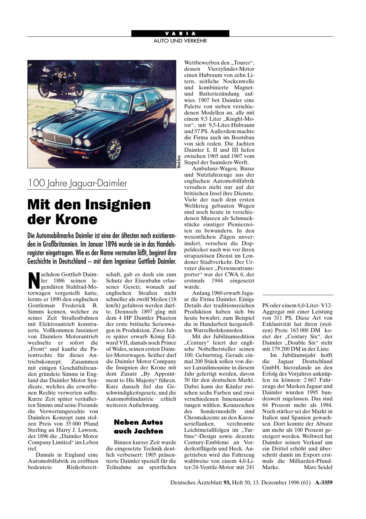 Vorschauseite 1: 100 Jahre Jaguar-Daimler: Mit den Insignien der Krone