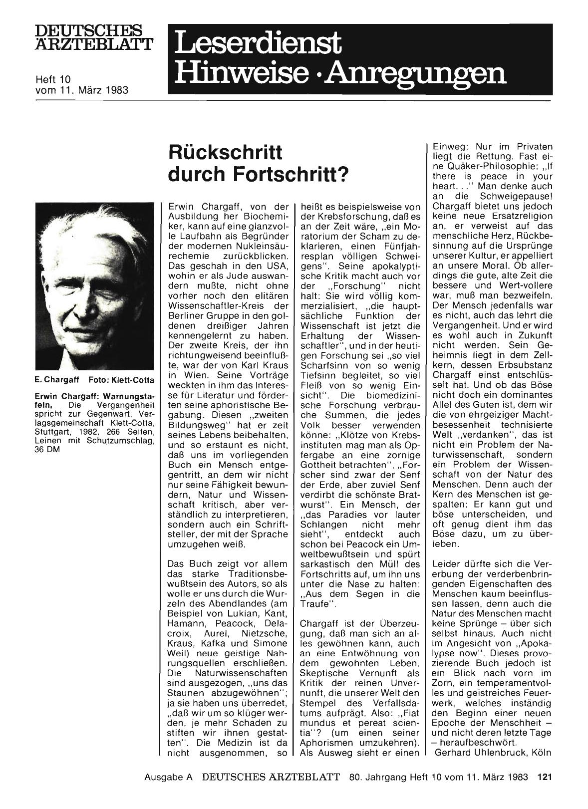 Vorschauseite 1: Rückschritt durch Fortschritt?