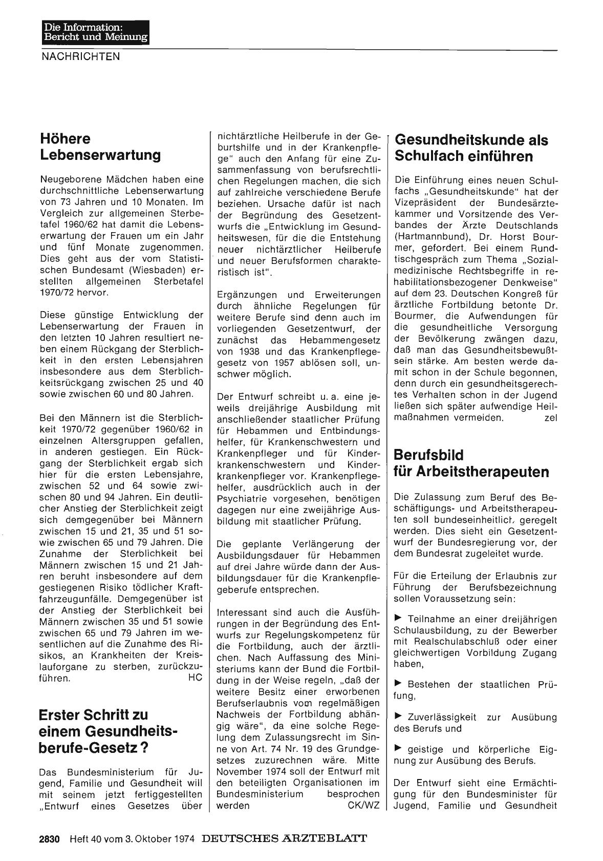 Vorschauseite 1: Höhere Lebenserwartung