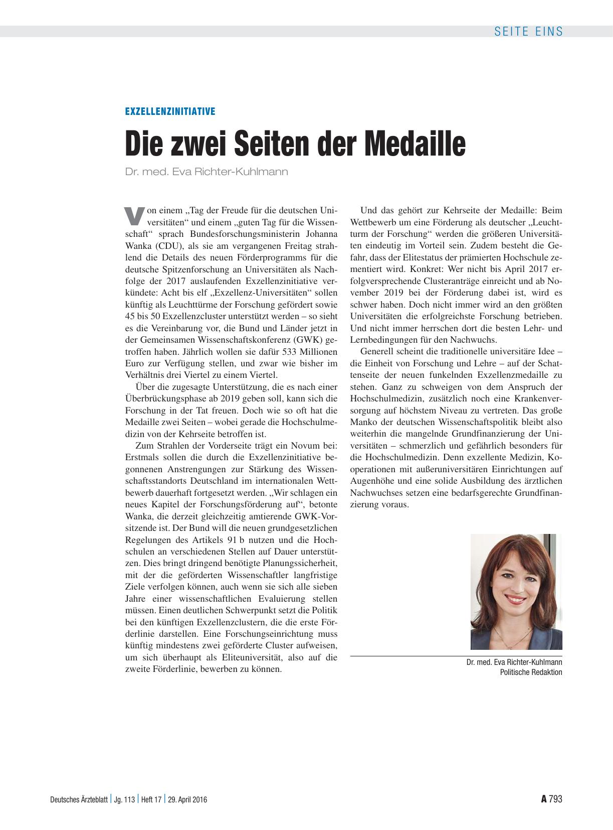 Vorschauseite 1: Exzellenzinitiative: Die zwei Seiten der Medaille