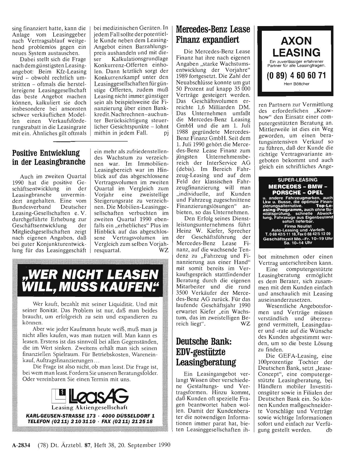 Vorschauseite 1: Positive Entwicklung in der Leasingbranche