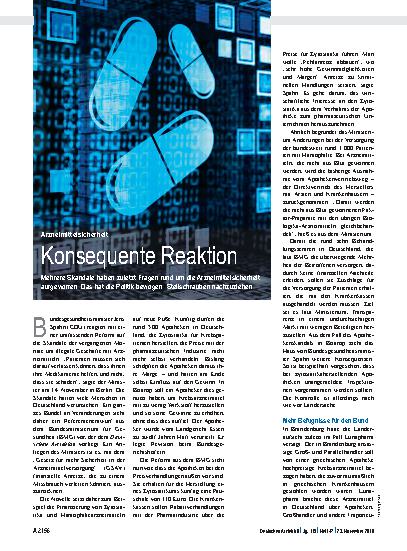 Vorschauseite 1: Arzneimittelsicherheit: Konsequente Reaktion