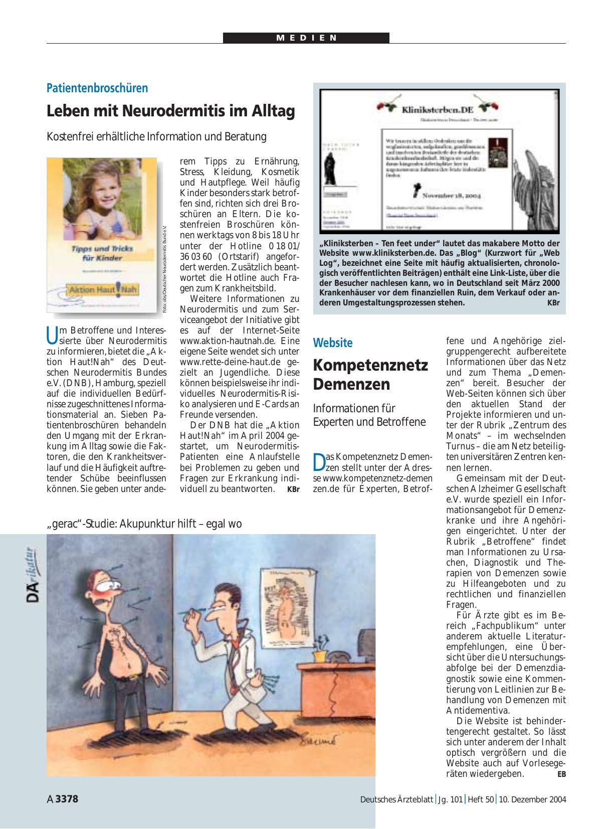 Vorschauseite 1: „Kliniksterben – Ten feet under“