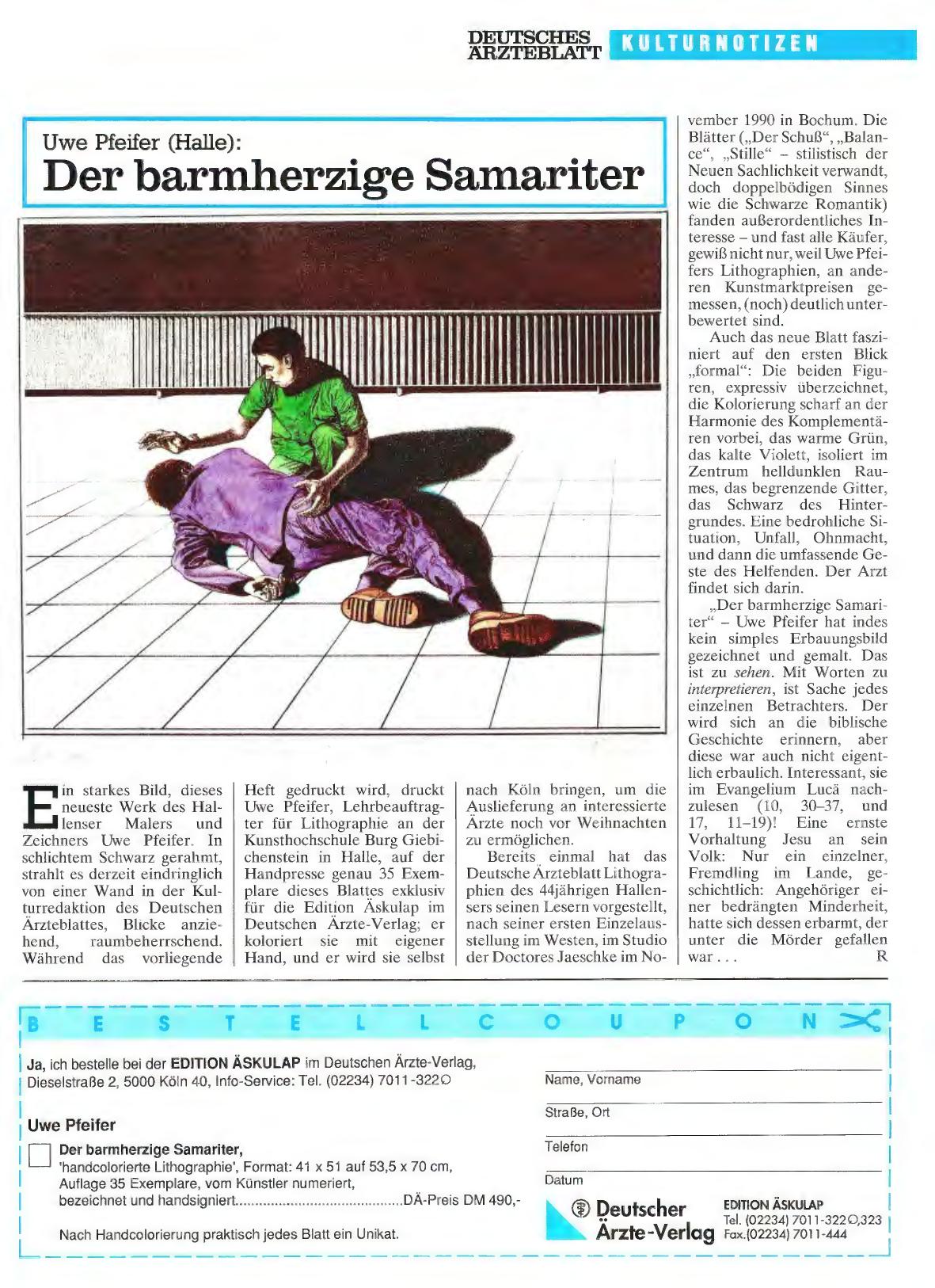 Vorschauseite 1: Uwe Pfeifer (Halle): Der barmherzige Samariter