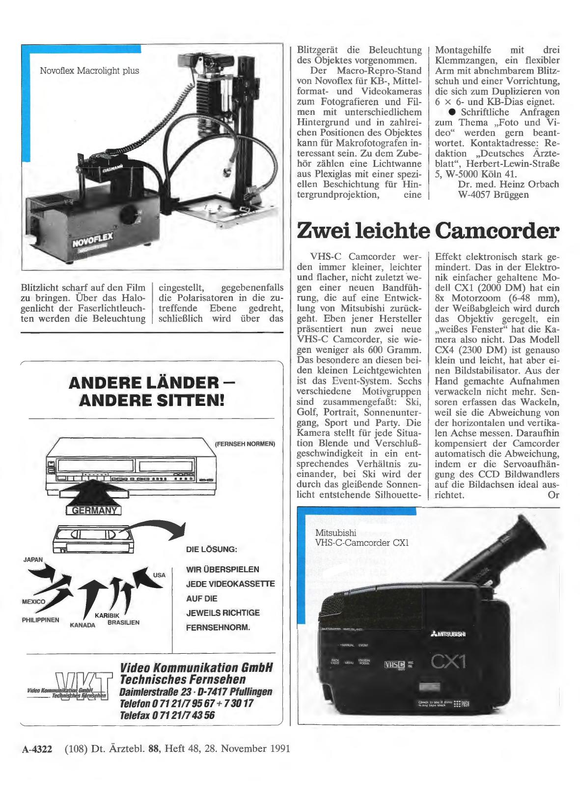 Vorschauseite 1: Zwei leichte Camcorder