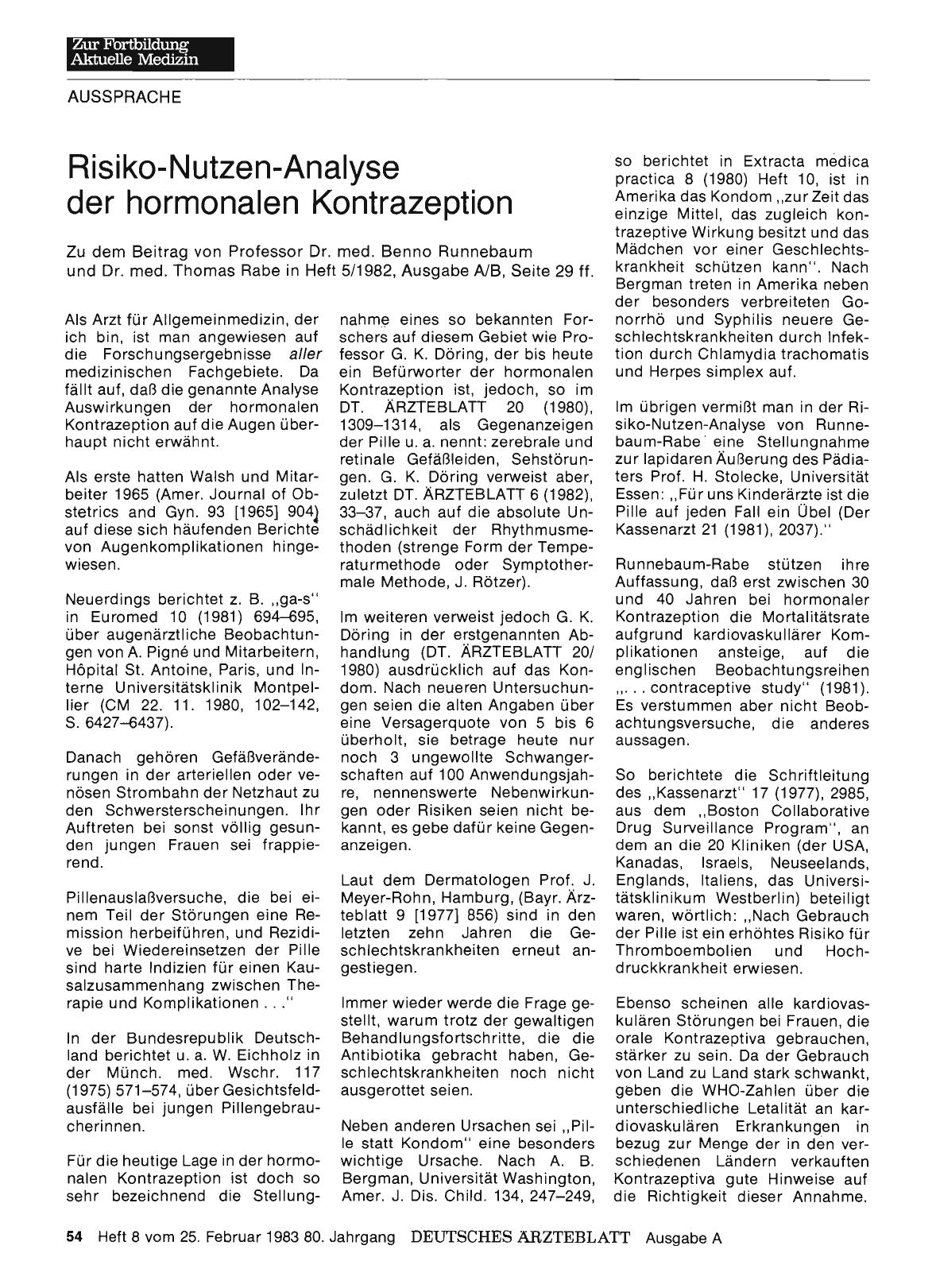 Vorschauseite 1: Risiko-Nutzen-Analyse der hormonalen Kontrazeption: I