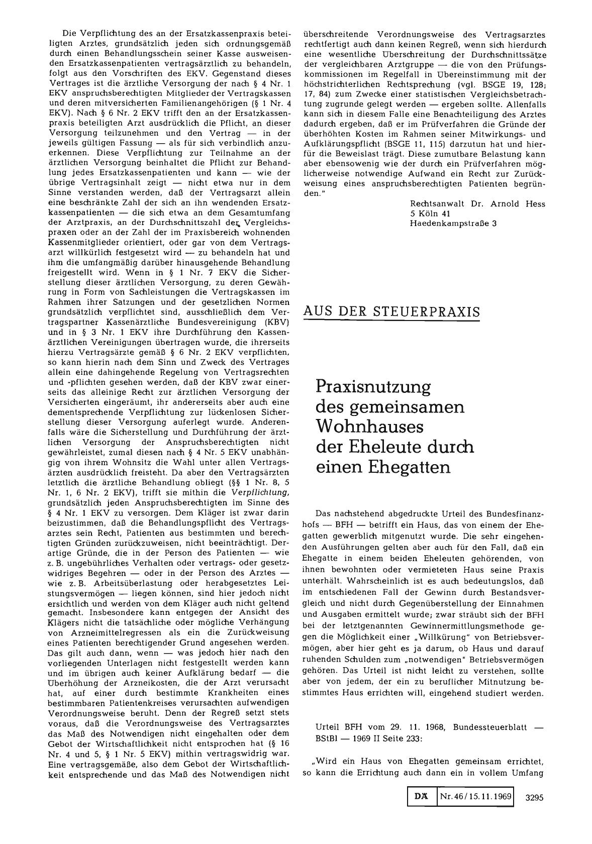 Vorschauseite 1: Praxisnutzung des gemeinsamen Wohnhauses der Eheleute durch einen Ehegatten