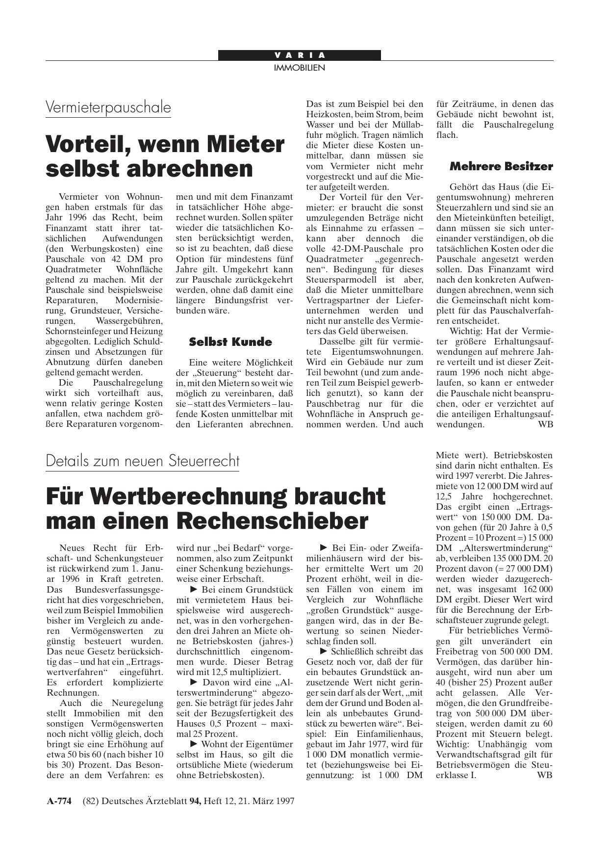Vorschauseite 1: Vermieterpauschale: Vorteil, wenn Mieter selbst abrechnen