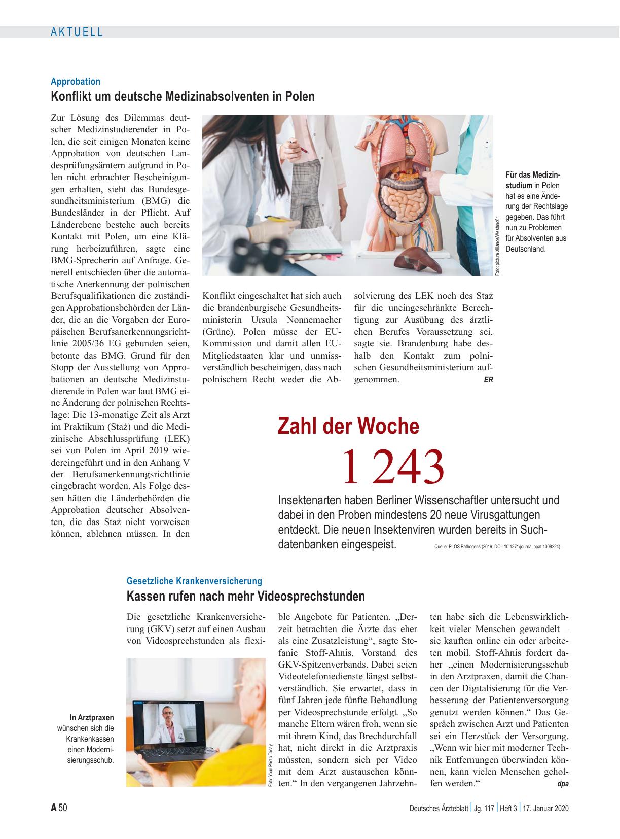 Vorschauseite 1: Gesetzliche Krankenversicherung: Kassen rufen nach mehr Videosprechstunden