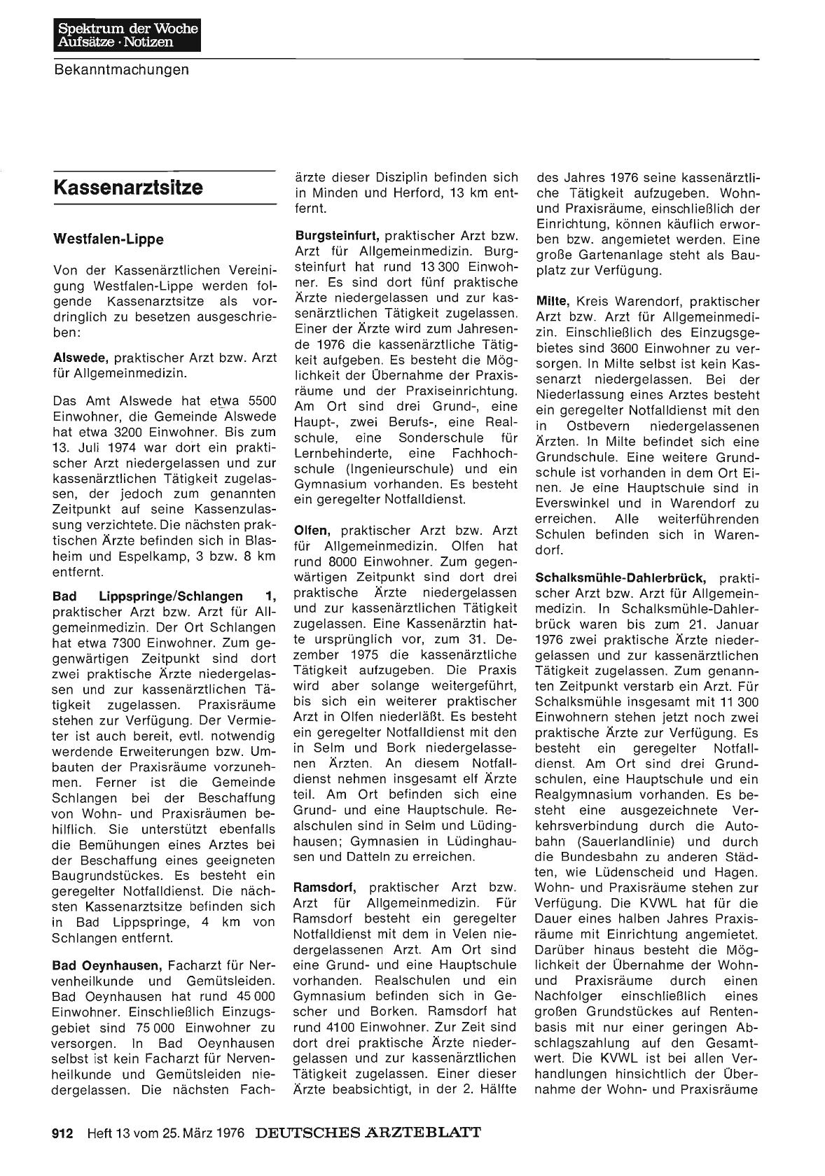 Vorschauseite 1: Kassenarztsitze