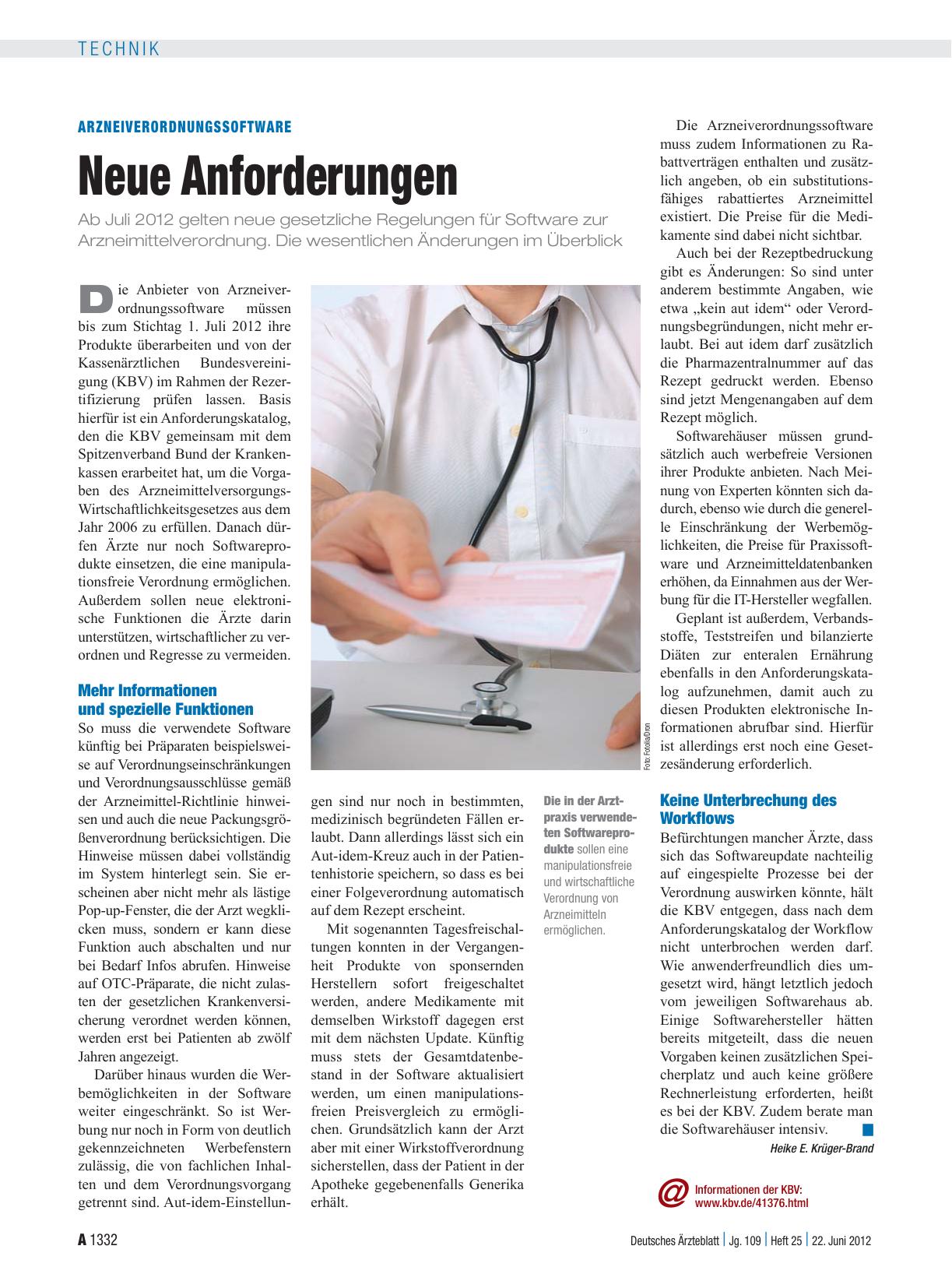 Vorschauseite 1: Arzneiverordnungssoftware: Neue Anforderungen