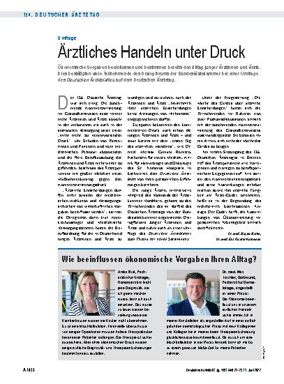 Vorschauseite 1: Umfrage: Ärztliches Handeln unter Druck