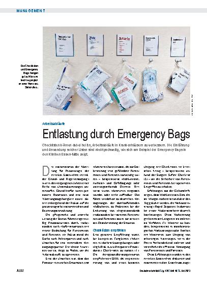 Vorschauseite 1: Arbeitsabläufe: Entlastung durch Emergency Bags