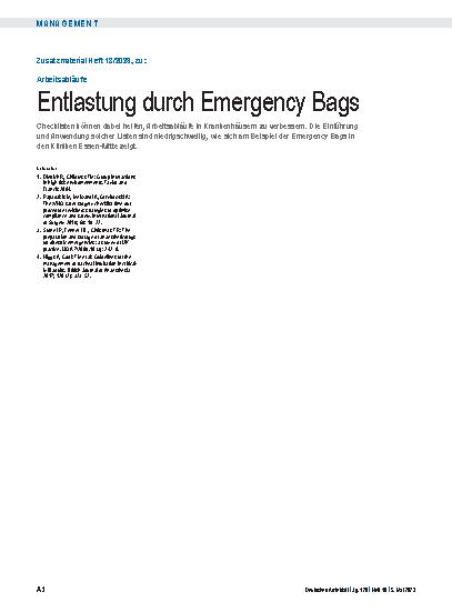 Vorschauseite 3: Arbeitsabläufe: Entlastung durch Emergency Bags