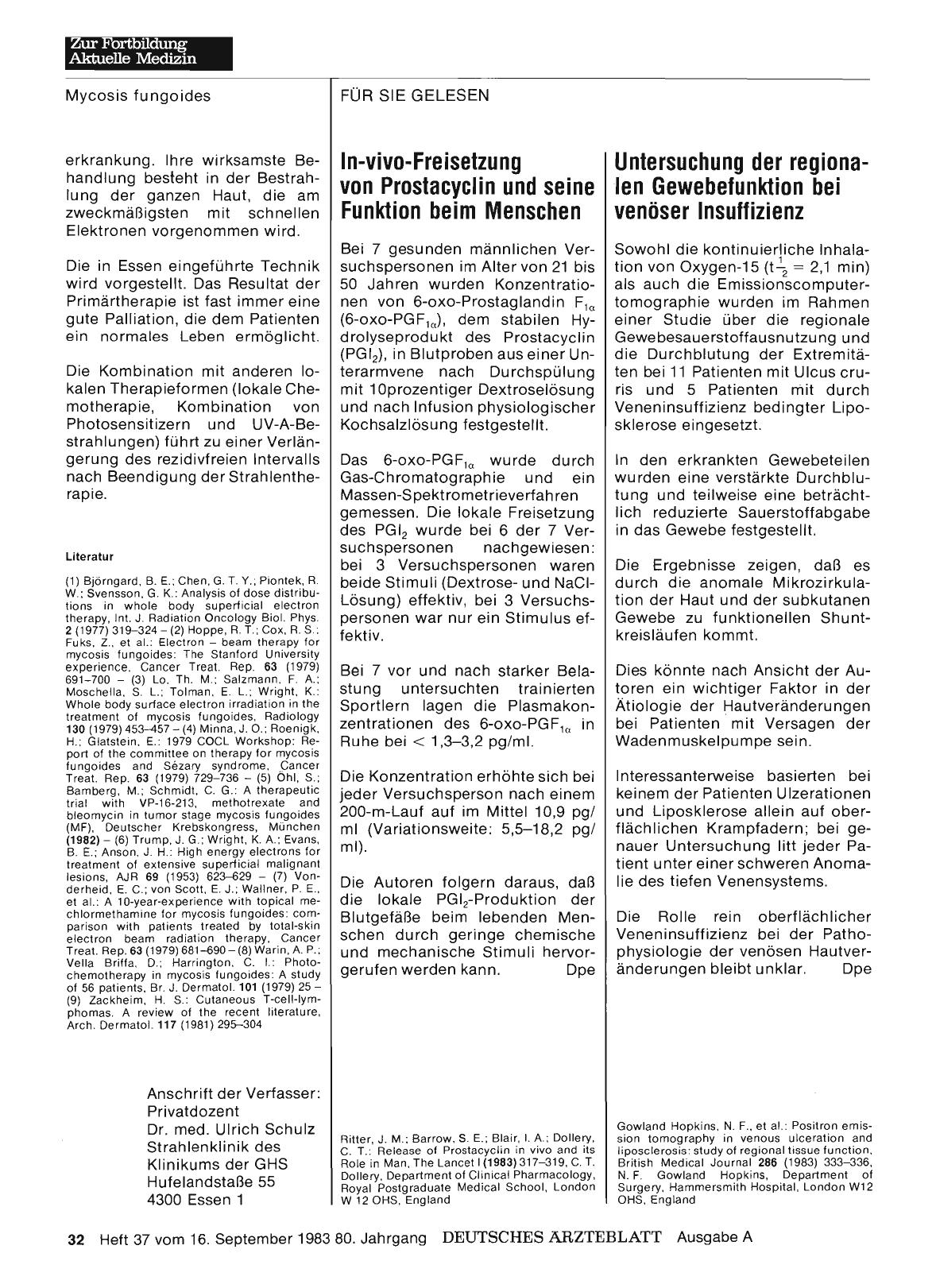 Vorschauseite 1: In-vivo-Freisetzung von Prostacyclin und seine Funktion beim Menschen