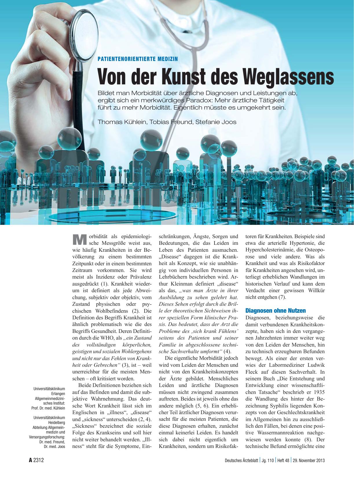 Vorschauseite 1: Patientenorientierte Medizin: Von der Kunst des Weglassens