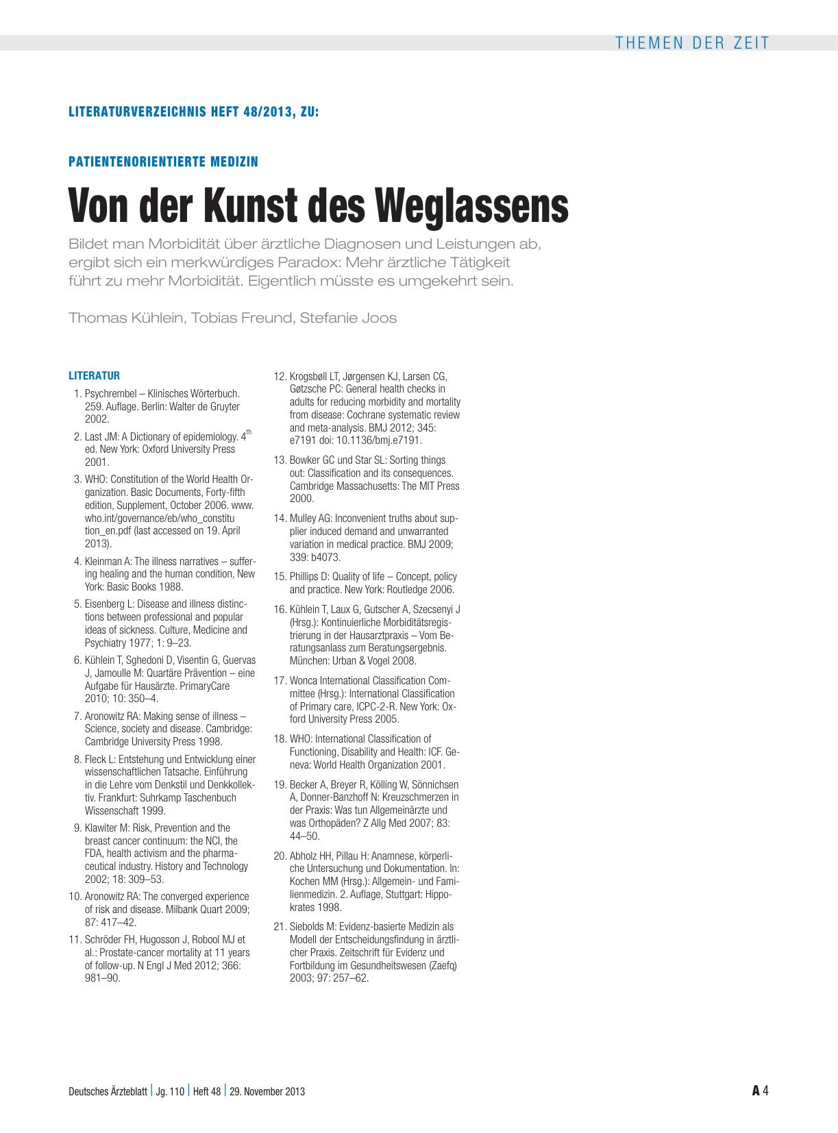 Vorschauseite 4: Patientenorientierte Medizin: Von der Kunst des Weglassens