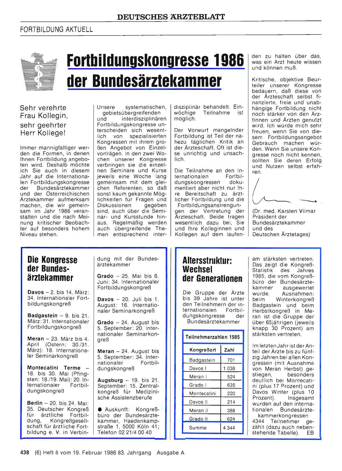 Vorschauseite 1: Die Kongresse der Bundesärztekammer