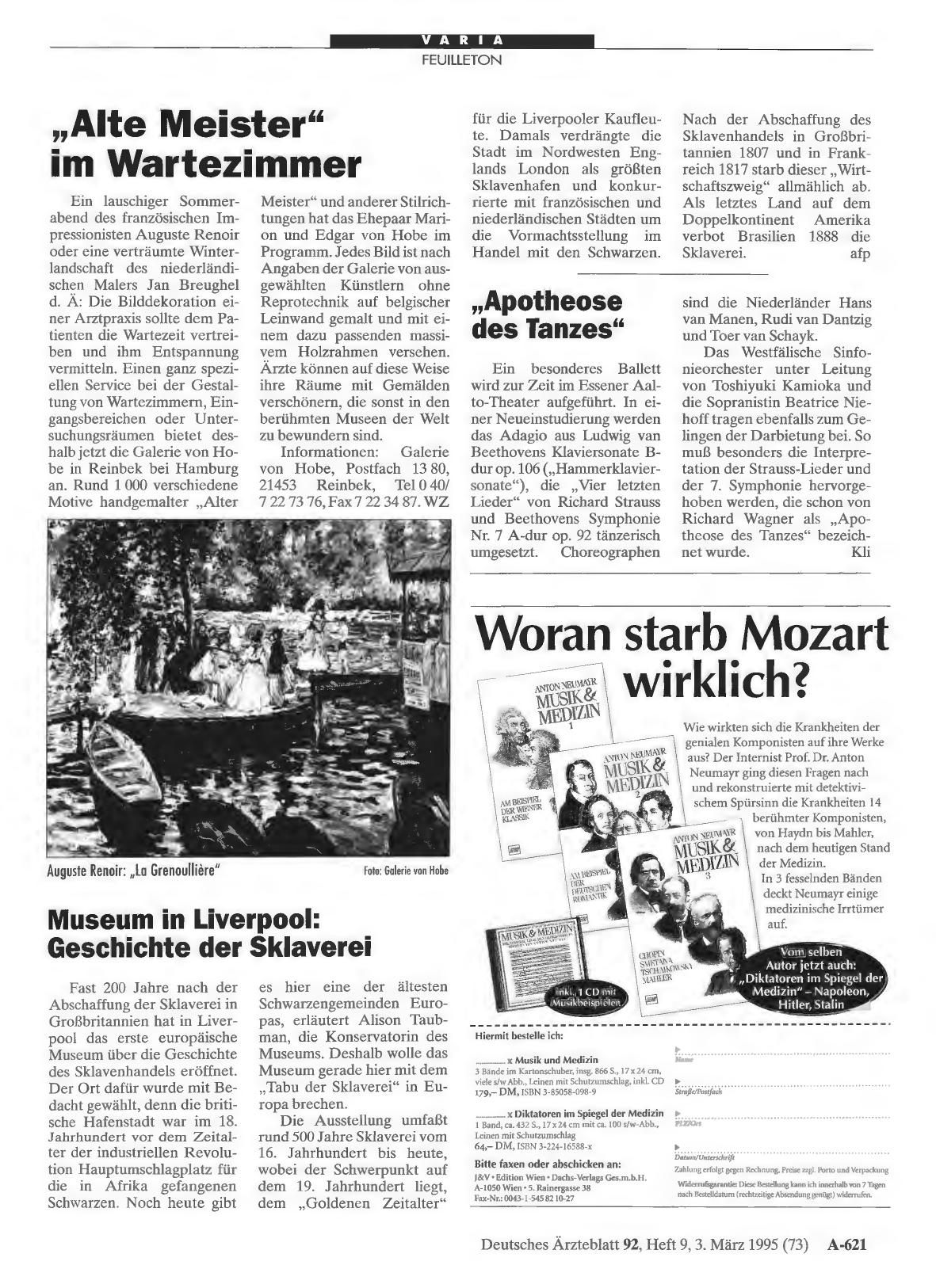 Vorschauseite 1: „Alte Meister“ im Wartezimmer