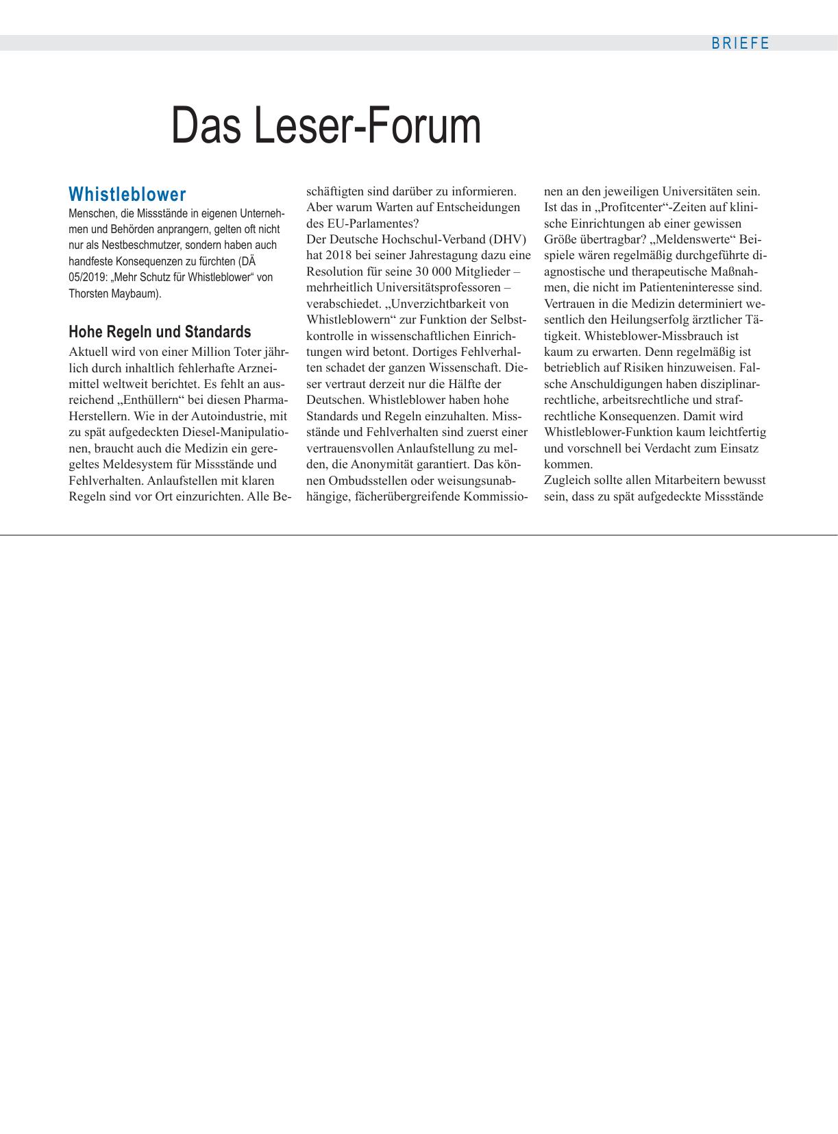 Vorschauseite 1: Whistleblower: Hohe Regeln und Standards