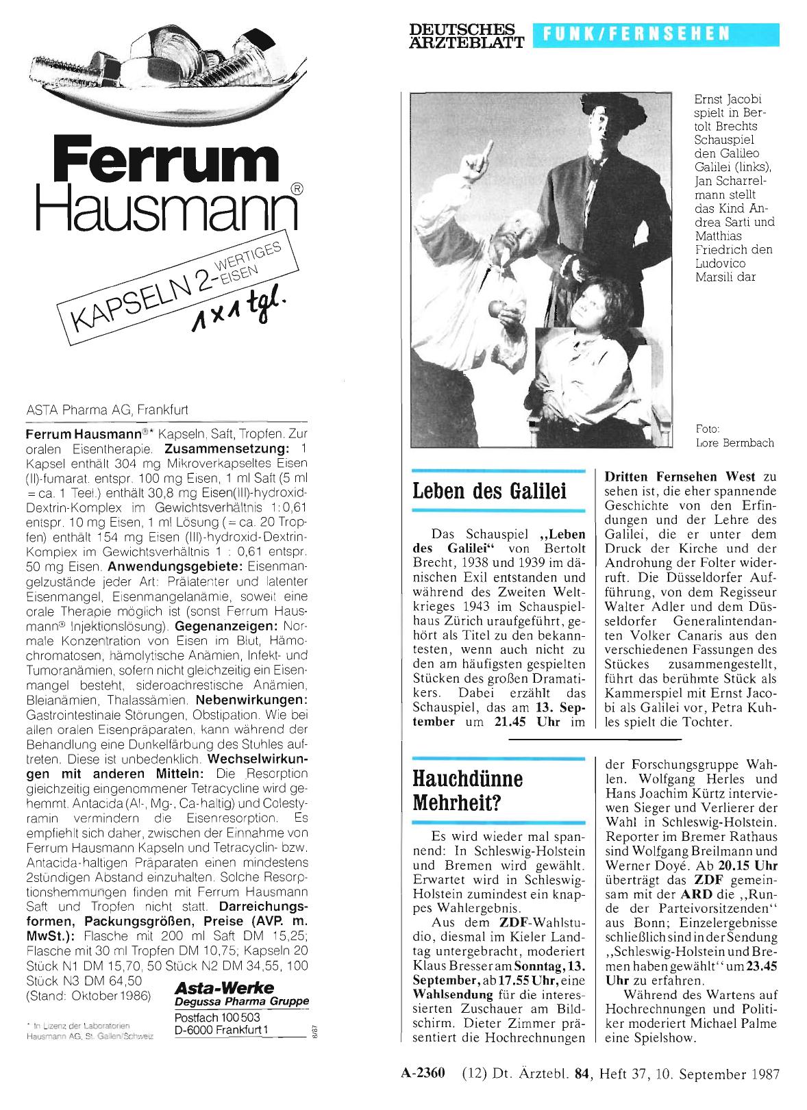 Vorschauseite 1: Leben des Galilei