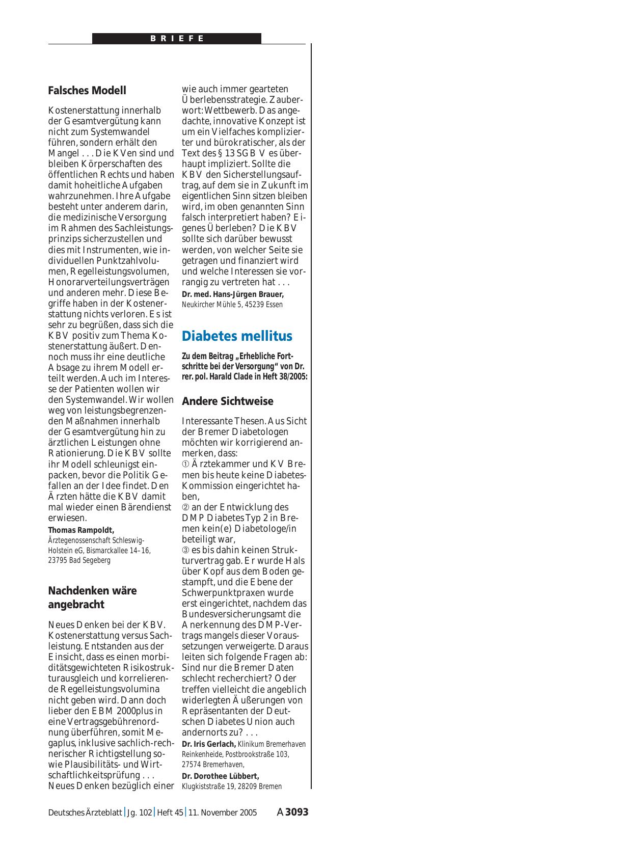 Vorschauseite 1: Diabetes mellitus: Andere Sichtweise